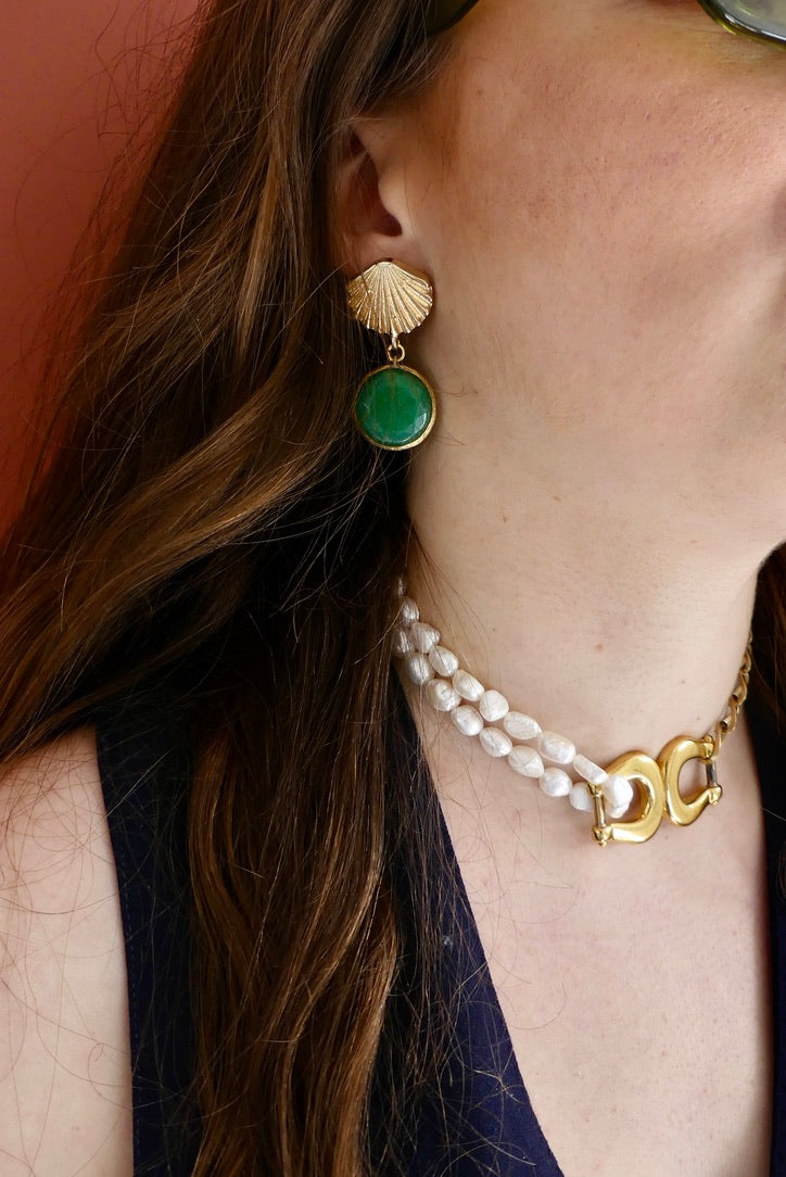 Boucles d'oreilles upcyclées Hélène