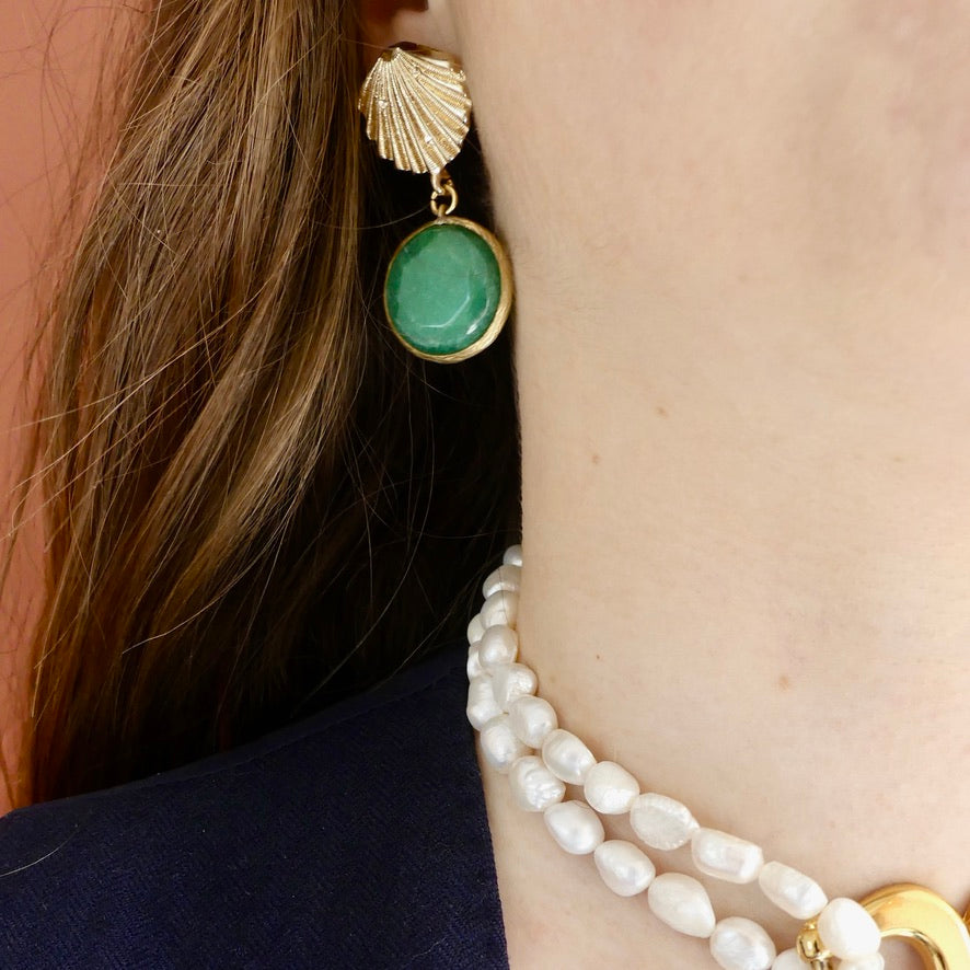 Boucles d'oreilles upcyclées Hélène