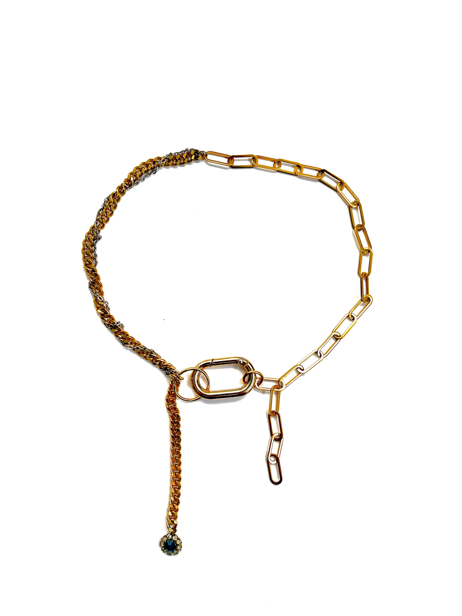 Collier upcyclé gold blue