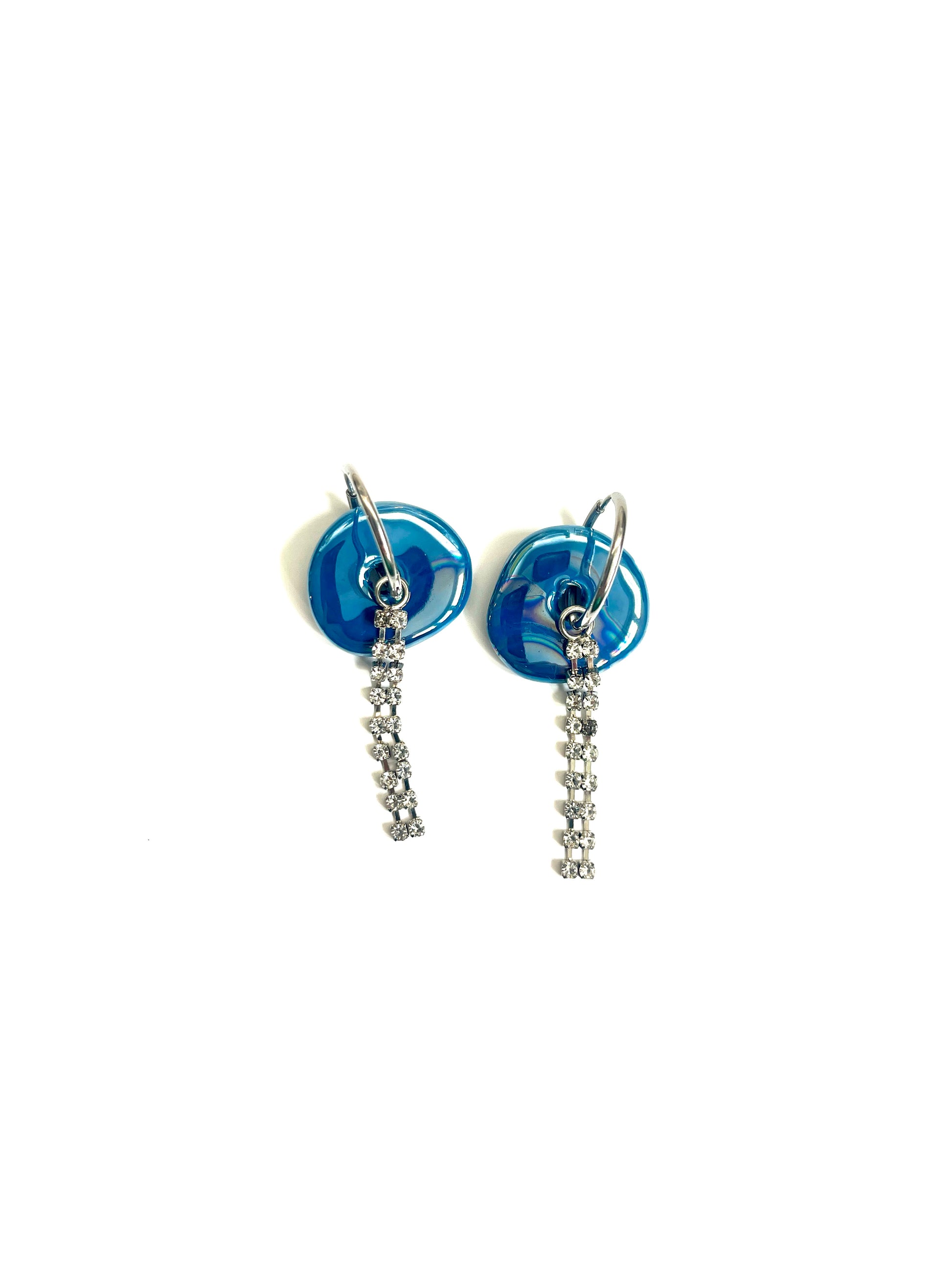 Boucles d'oreilles upcyclées blue & silver