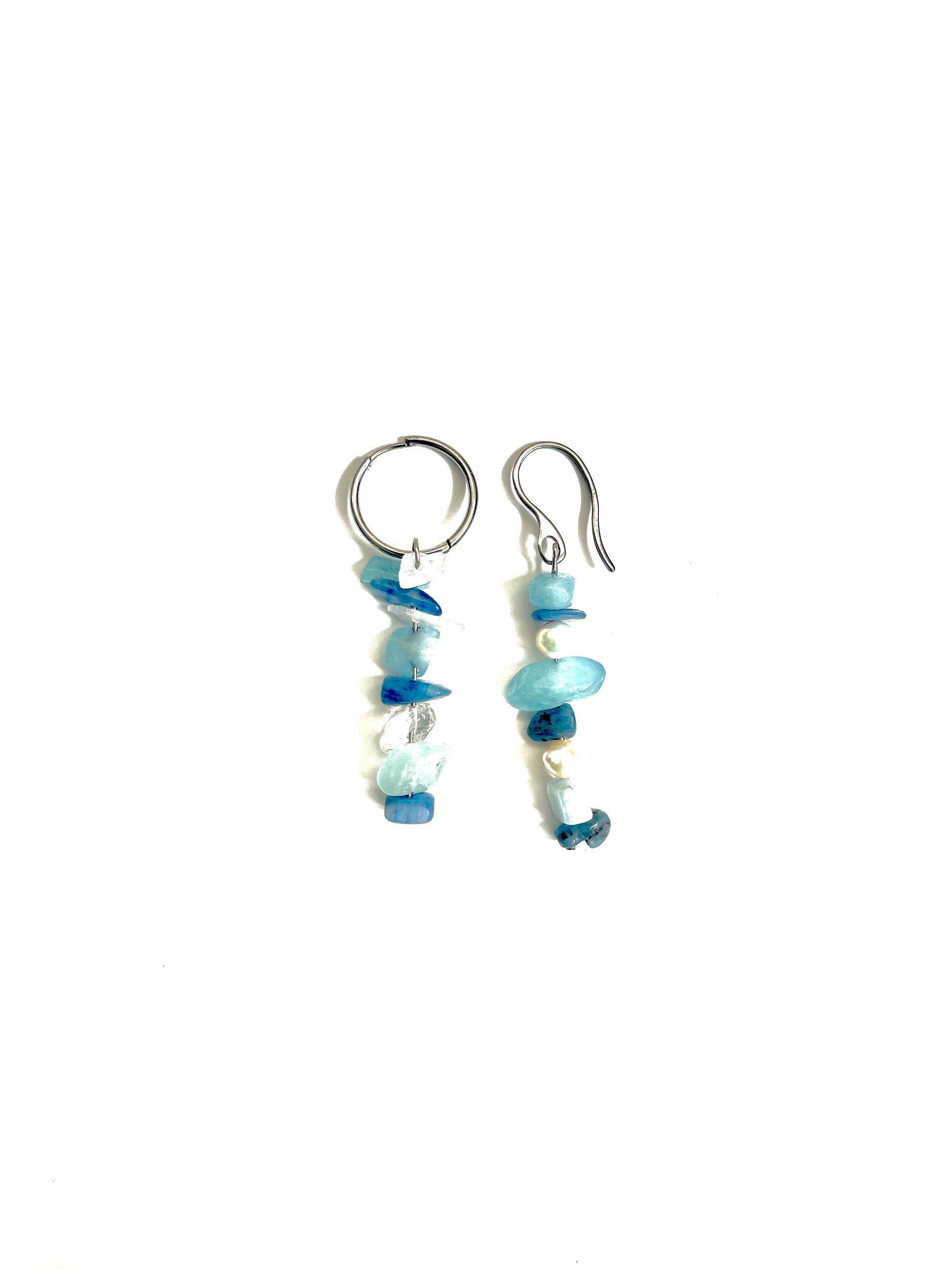 Boucles d'oreilles upcyclées ocean silver