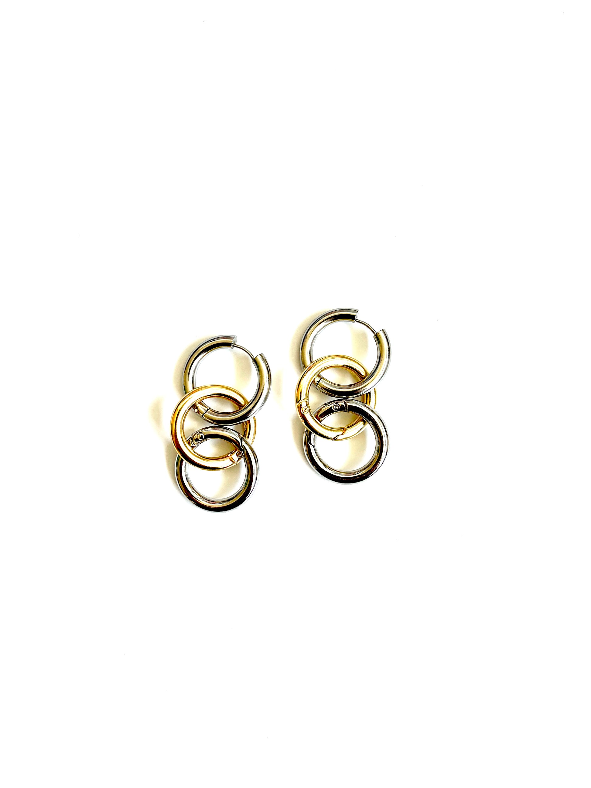 Boucles d'oreilles silver & gold